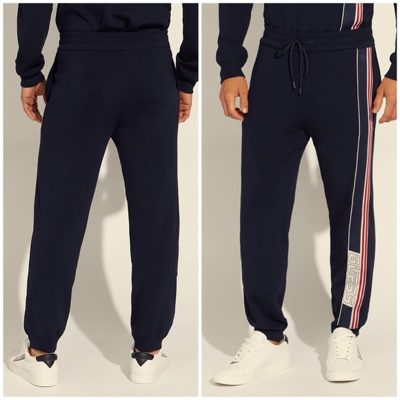 New GUESS Blue Anthony Tech Active Trackpants SZ M - Picture 2 of 5